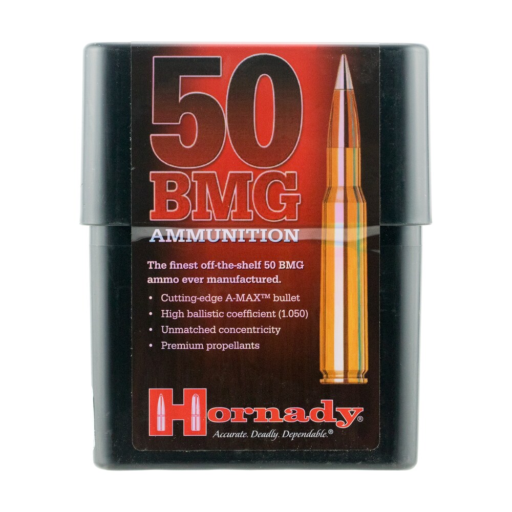 hornady 8270 match 50bmg 750gr hornady a max 10 per box/10 case Hornady 8270 Match 50BMG 750gr Hornady A Max 10 Per Box/10 Case Sports South item 56792