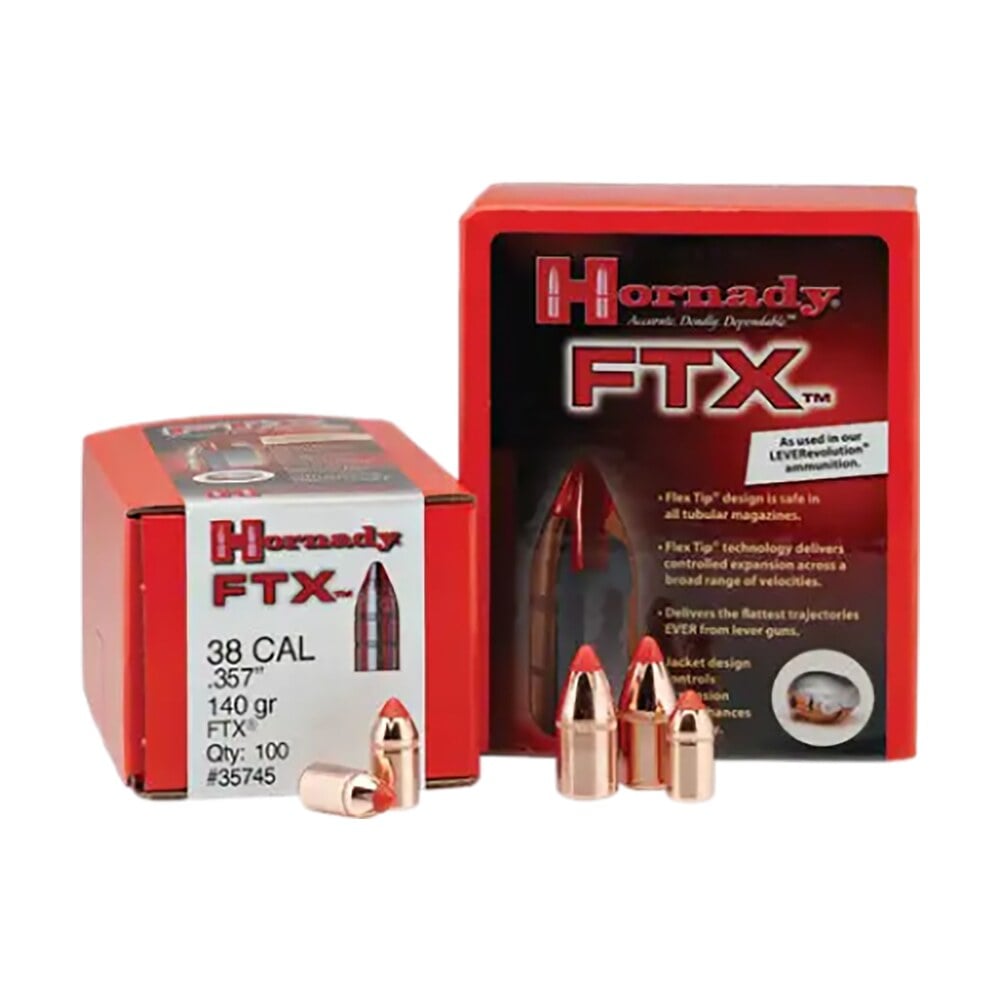 hornady 35105 ftx 35 cal .358 200 gr flex tip expanding 100 per box/ 15 case Hornady 35105 FTX 35 Cal .358 200 gr Flex Tip eXpanding 100 Per Box/ 15 Case Sports South item 56802