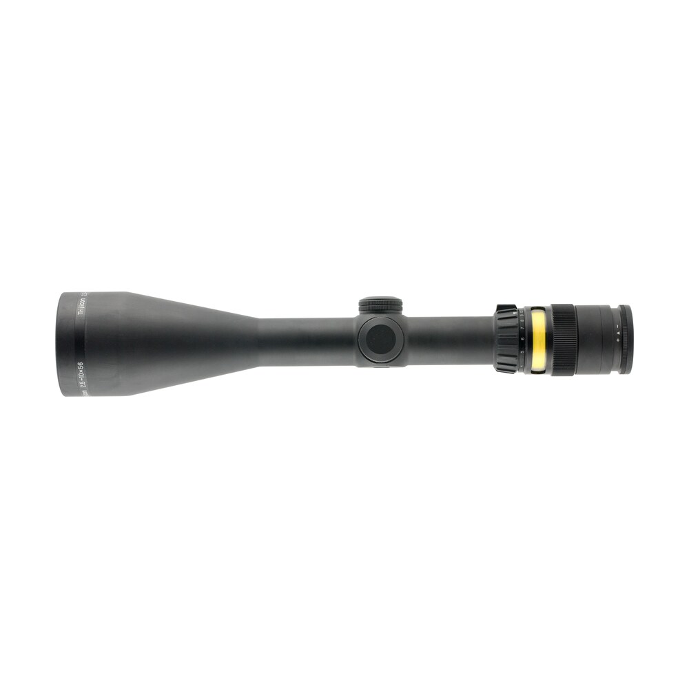 trijicon 200027 accupoint black hardcoat anodized 2.5 10x56mm 30mm tube illuminated mil dot crosshair w/amber dot reticle Trijicon 200027 AccuPoint Black Hardcoat Anodized 2.5-10x56mm 30mm Tube Illuminated Mil-Dot Sports South item 56873