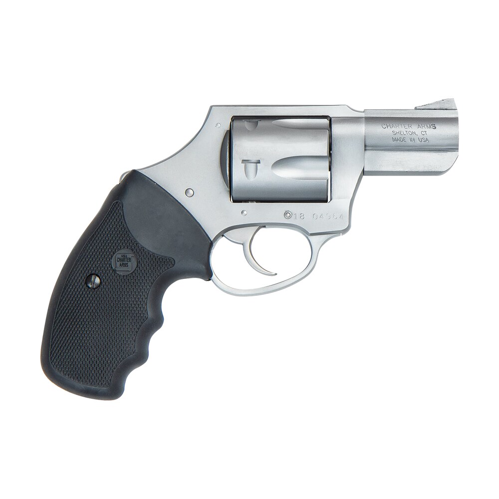 charter arms 73521 mag pug 357 mag, 5 shot 2.20" matte stainless steel barrel, cylinder & frame w/black finger grooved rubber grip Charter Arms 73521 Mag Pug 357 Mag, 5 Shot 2.20" Matte Stainless Steel Sports South item 56881