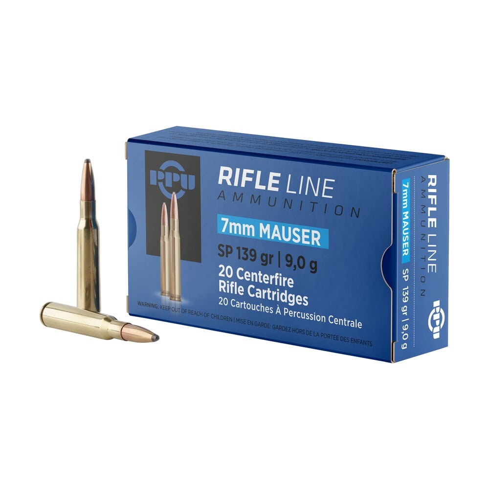 ppu pp7 metric rifle 7mmmauser 139gr soft point 20 per box/10 case PPU PP7 Metric Rifle 7mmMauser 139gr Soft Point 20 Per Box/10 Case Sports South item 57033