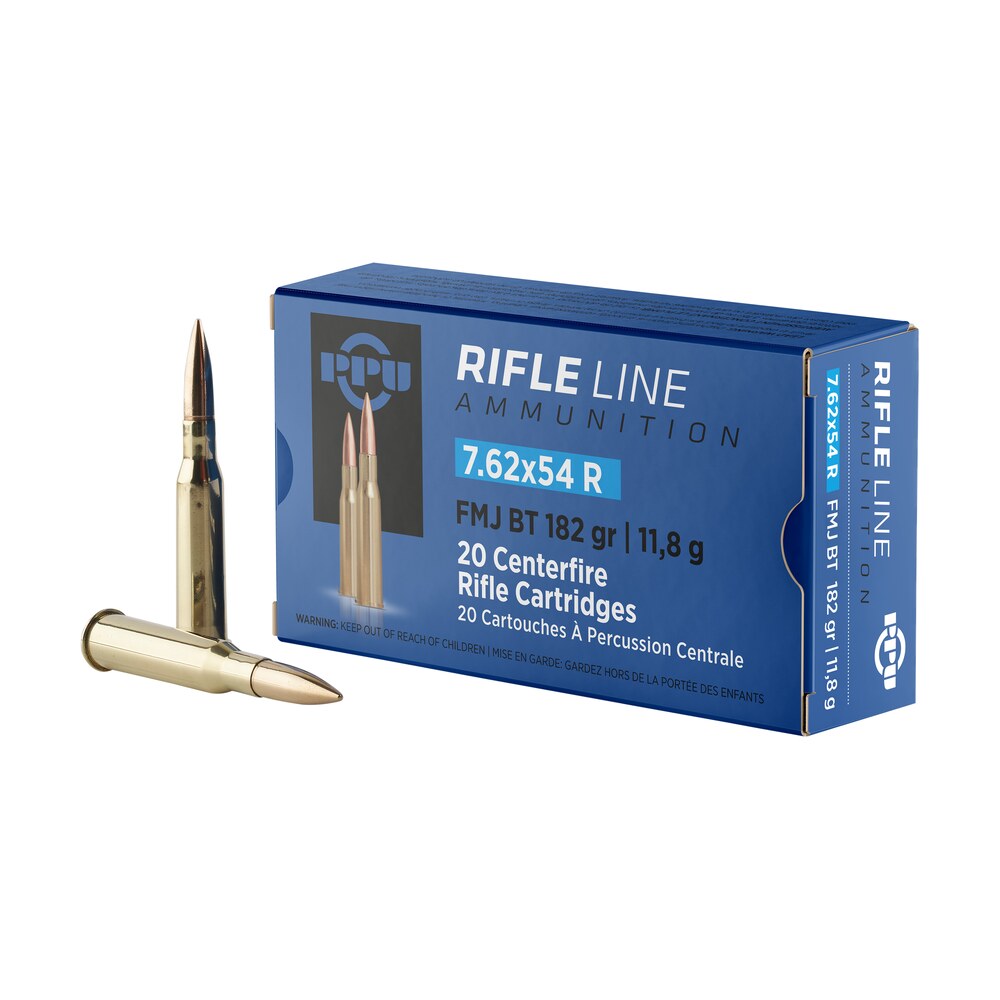 ppu pp76254f metric rifle 7.62x54mmr 182gr full metal jacket boat tail 20 per box/10 case PPU PP76254F Metric Rifle 7.62x54mmR 182gr Full Metal Jacket Boat Tail 20 Per Box/10 Case Sports South item 57044