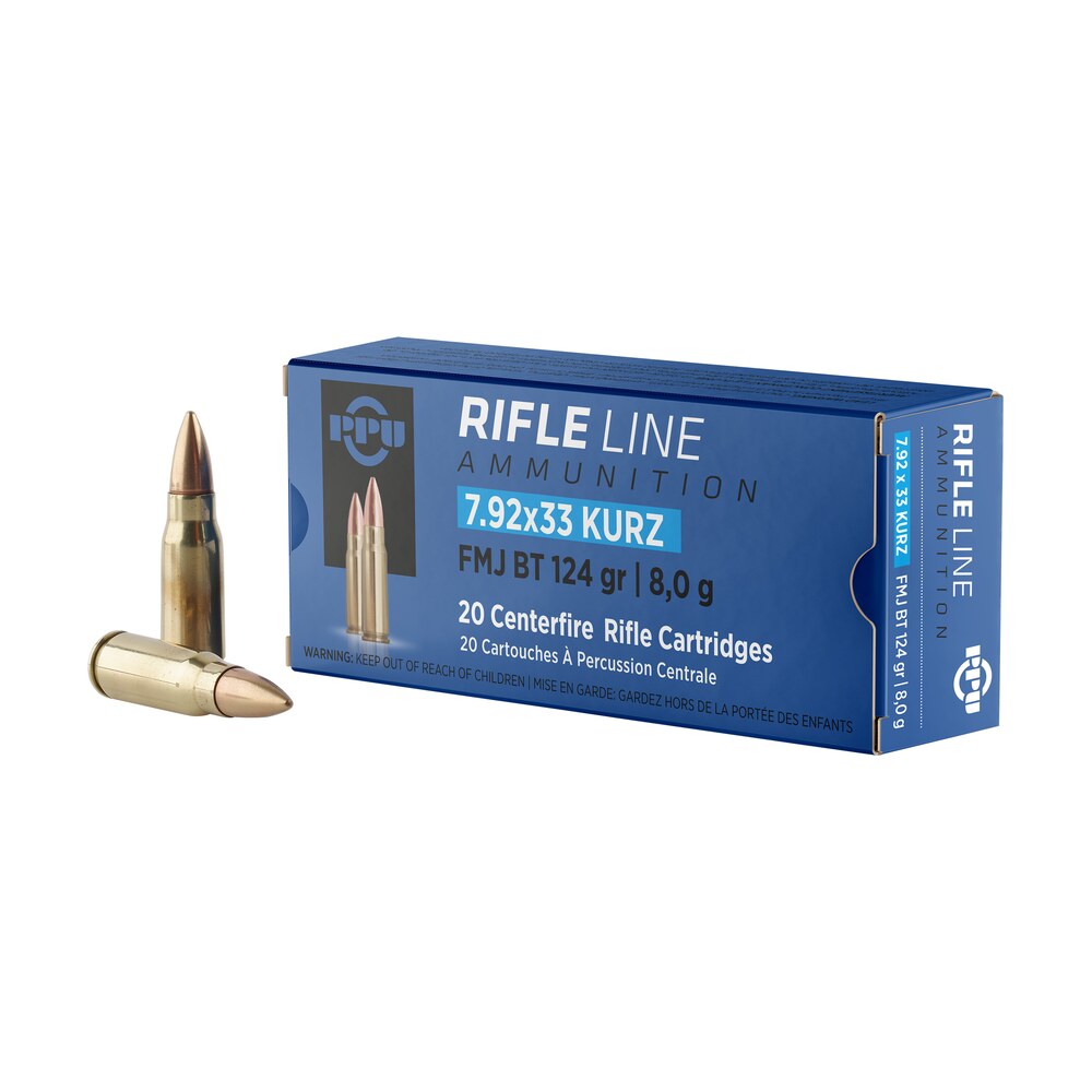 ppu pp7k metric rifle 7.9x33mmkurz 124gr full metal jacket boat tail 20 per box/25 case PPU PP7K Metric Rifle 7.9x33mmKurz 124gr Full Metal Jacket Boat Tail 20 Per Box/25 Case Sports South item 57047