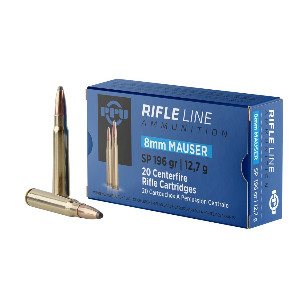ppu pp8s metric rifle 8mmmauser 196gr soft point 20 per box/10 case PPU PP8S Metric Rifle 8mmMauser 196gr Soft Point 20 Per Box/10 Case Sports South item 57048