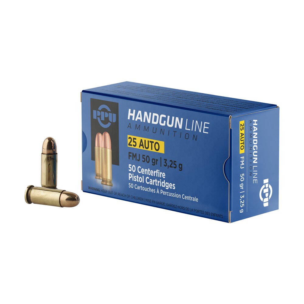 ppu pph25 handgun 25acp 50gr full metal jacket 50 per box/20 case PPU PPH25 Handgun 25ACP 50gr Full Metal Jacket 50 Per Box/20 Case Sports South item 57052