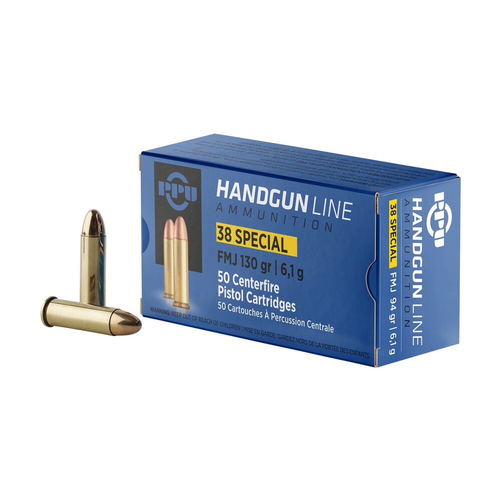 ppu pph38sf handgun 38special 130gr full metal jacket 50 per box/10 case PPU PPH38SF Handgun 38Special 130gr Full Metal Jacket 50 Per Box/10 Case Sports South item 57059