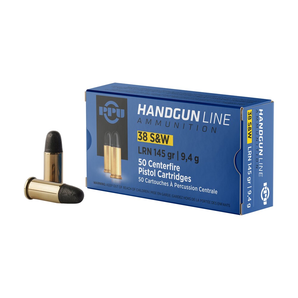ppu pph38sw handgun 38s&w 145gr lead round nose 50 per box/20 case PPU PPH38SW Handgun 38S&W 145gr Lead Round Nose 50 Per Box/20 Case Sports South item 57067