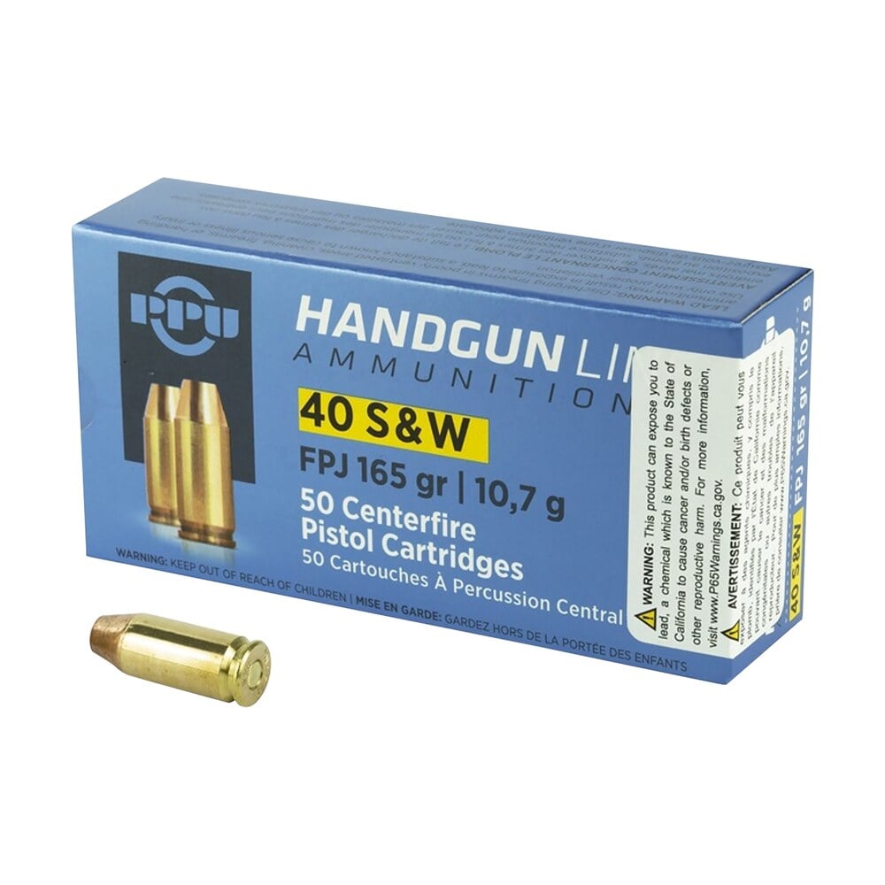 ppu pph40f handgun 40s&w 165gr flat point jacketed 50 per box/10 case PPU PPH40F Handgun 40S&W 165gr Flat Point Jacketed 50 Per Box/10 Case Sports South item 57069