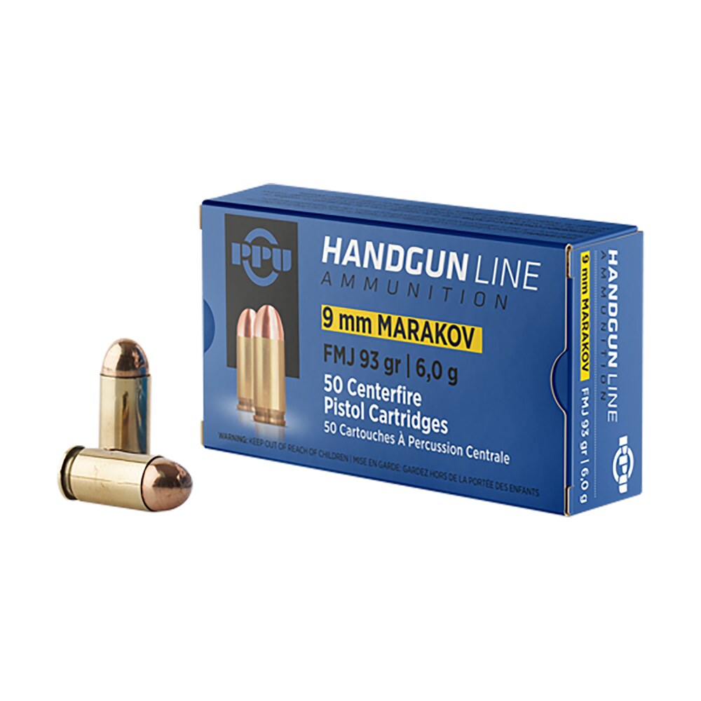 ppu pph9mf handgun 9x18makarov 93gr full metal jacket 50 per box/20 case PPU PPH9MF Handgun 9x18Makarov 93gr Full Metal Jacket 50 Per Box/20 Case Sports South item 57102