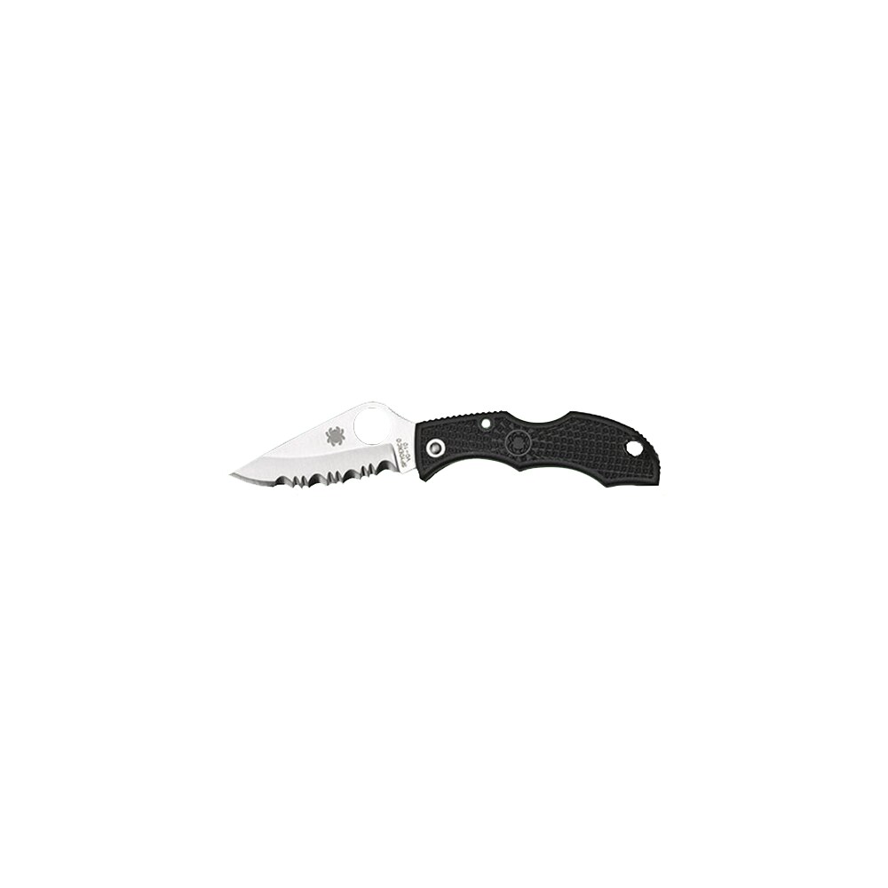 spyderco lbks3 ladybug 3 1.94" folding modified clip point serrated vg 10 ss blade black frn handle Spyderco LBKS3 Ladybug 3 1.94" Folding Modified Clip Point Serrated VG-10 SS Blade Black FRN Sports South item 57683