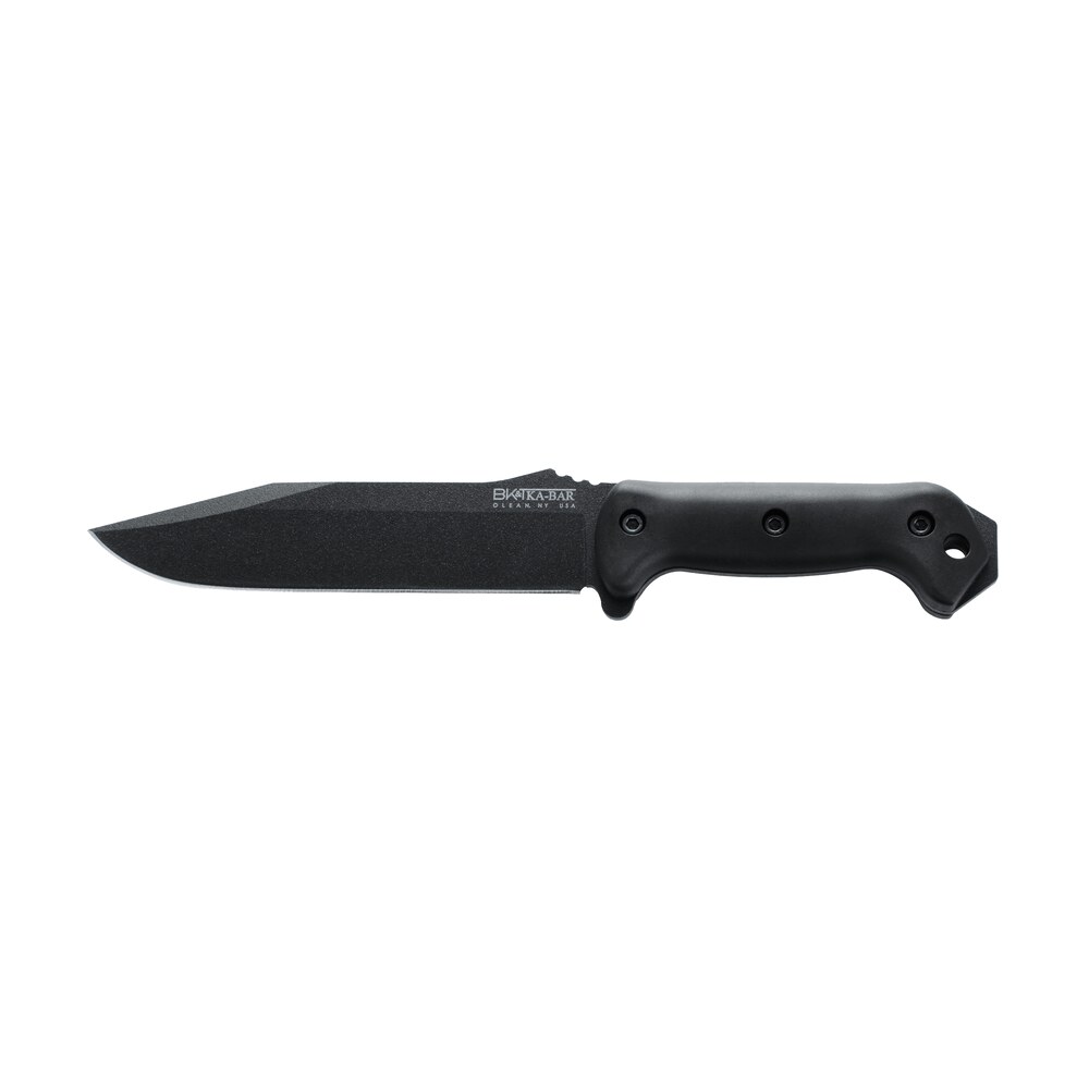ka bar bk7 becker combat utility 7" fixed clip point plain black 1095 cro van blade, black ultramid handle, includes sheath Ka-Bar BK7 Becker Combat Utility 7" Fixed Clip Point Plain Black 1095 Cro-Van Blade, Black Sports South item 58638