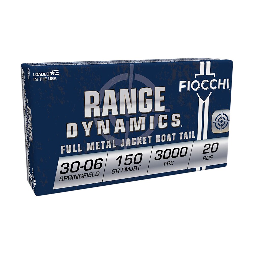 fiocchi 3006a range dynamics 30 06springfield 150gr full metal jacket boat tail 20 per box/10 case Fiocchi 3006A Range Dynamics 30-06Springfield 150gr Full Metal Jacket Boat Tail 20 Per Box/10 Sports South item 59058