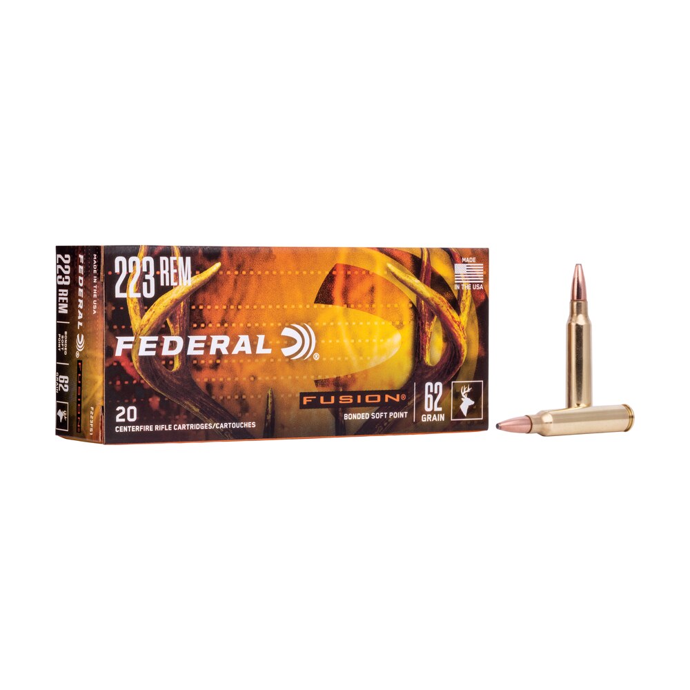 federal f223fs1 fusion 223rem 62gr bonded soft point 20 per box/10 case Federal F223FS1 Fusion 223Rem 62gr Bonded Soft Point 20 Per Box/10 Case Sports South item 59189