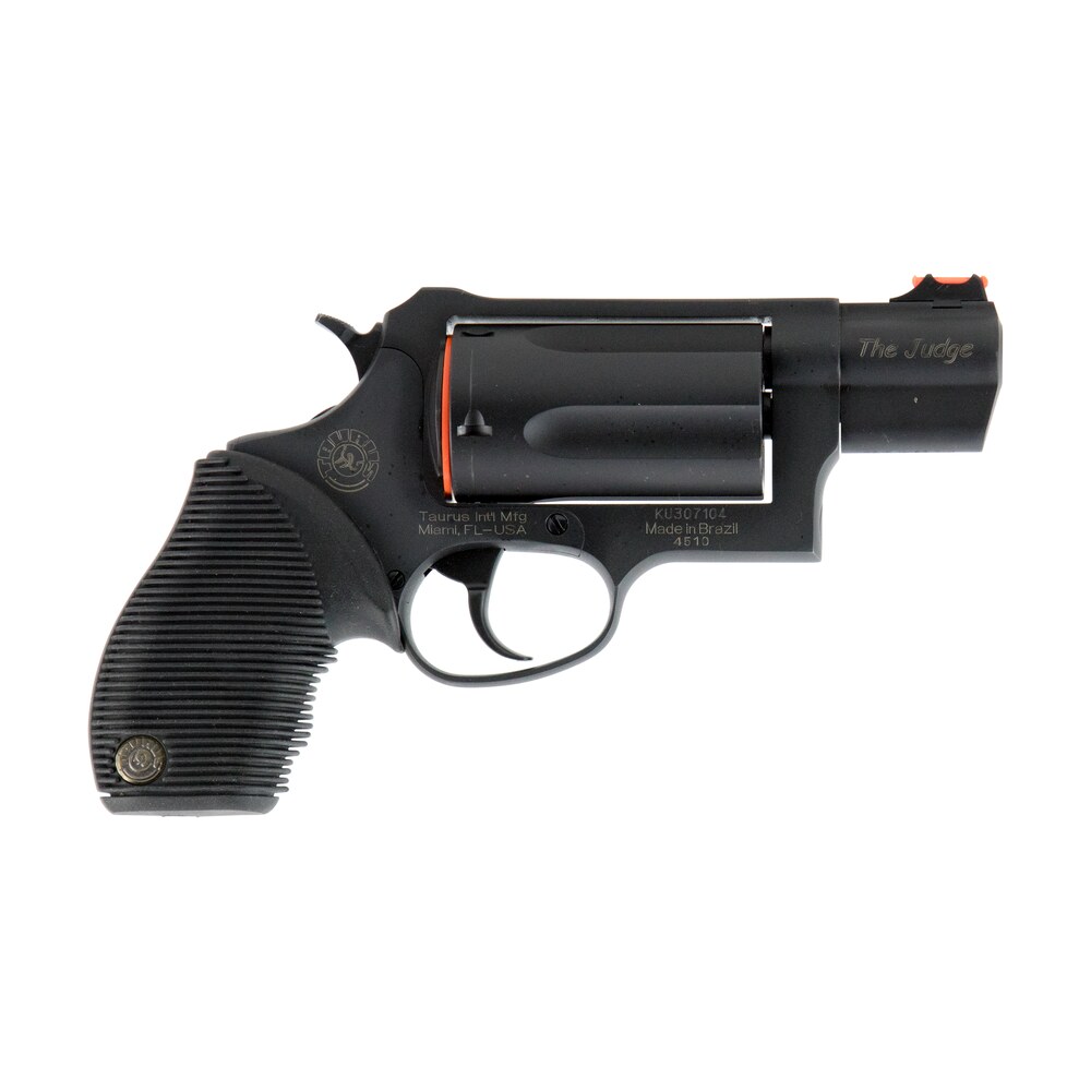 taurus 2441031tc judge public defender small frame 45 colt (lc) 410 bore 5rd 2" matte black oxide steel barrel, cylinder & frame, black ribber grip, transfer bar safety, exposed hammer Taurus 2441031TC Judge Public Defender Small Frame 45 Colt (LC) 410 Bore 5rd 2" Matte Black Sports South item 59353