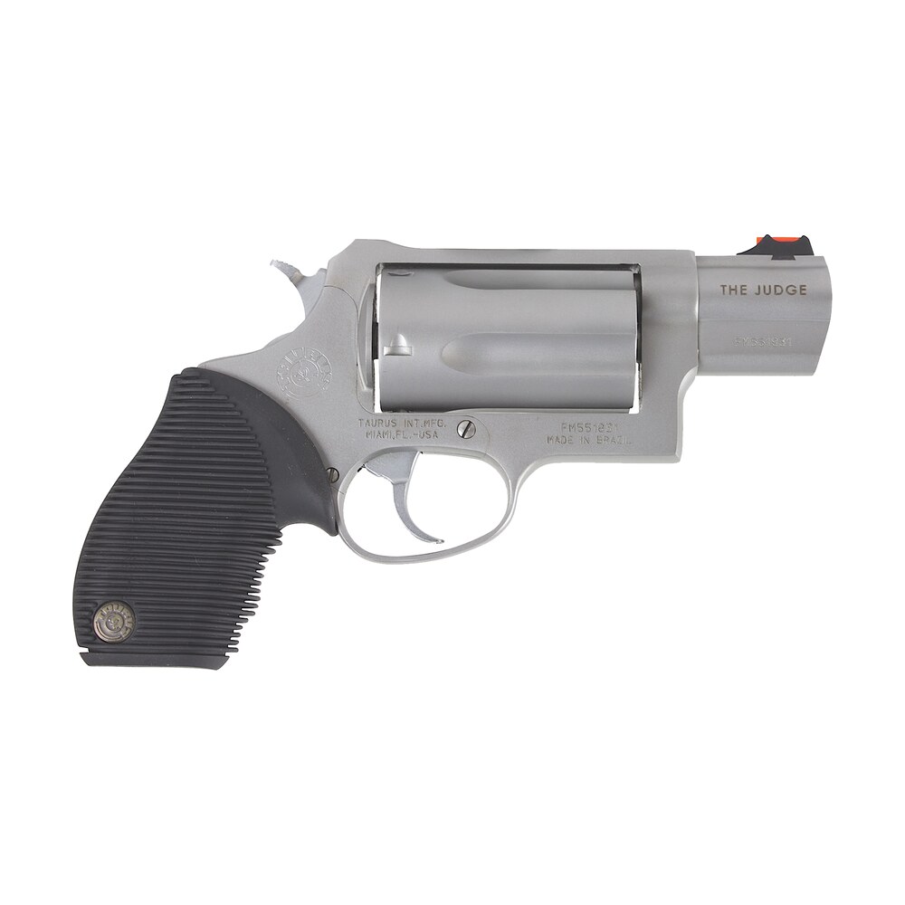 taurus 2441039tc judge public defender small frame 45 colt (long colt)/ 410 bore 5rd 2" matte stainless steel barrel, cylinder & frame, black ribber grip, transfer bar safety, exposed hammer Taurus 2441039TC Judge Public Defender Small Frame 45 Colt (Long Colt)/ 410 Bore 5rd 2" Matte Sports South item 59354