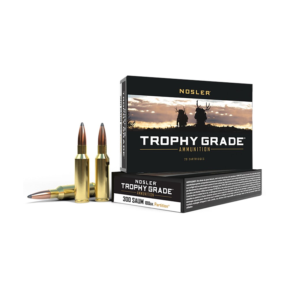 nosler 60062 trophy grade 300remsaum 180gr nosler spitzer partition 20 per box/10 case Nosler 60062 Trophy Grade 300RemSAUM 180gr Nosler Spitzer Partition 20 Per Box/10 Case Sports South item 59579