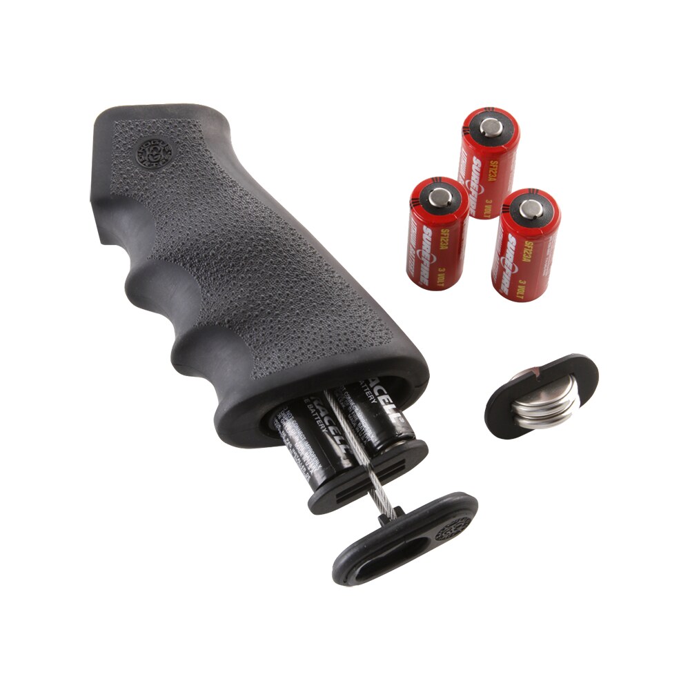 hogue 15010 overmolded grip cobblestone black rubber with finger grooves & storage compartment for ar 15, m16 (batteries not included) Hogue 15010 OverMolded Grip Cobblestone Black Rubber Sports South item 59793