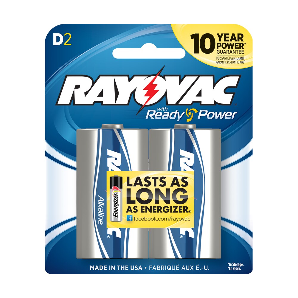 rayovac 8132f d high energy alkaline batteries silver/blue 1.5 volts 12,000 mah (2) single pack Rayovac 8132F D HIGH ENERGY Alkaline Batteries Silver/Blue 1.5 Volts 12,000 mAh (2) Single Pack Sports South item 60199
