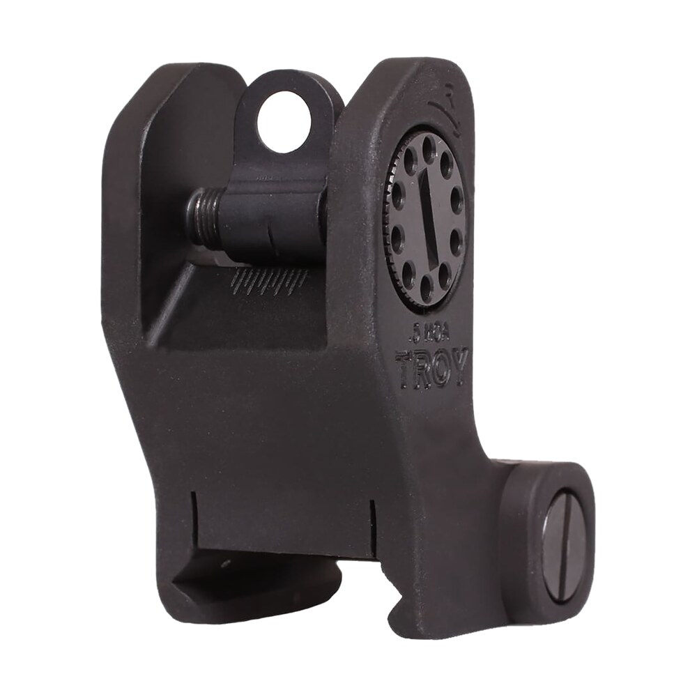 troy ind ssigfrsrobt00 rear fixed battlesight round black hardcoat anodized for ar 15/ar 10 Troy Ind SSIGFRSROBT00 Rear Fixed BattleSight Round Black Hardcoat Anodized for AR-15/AR-10 Sports South item 60497