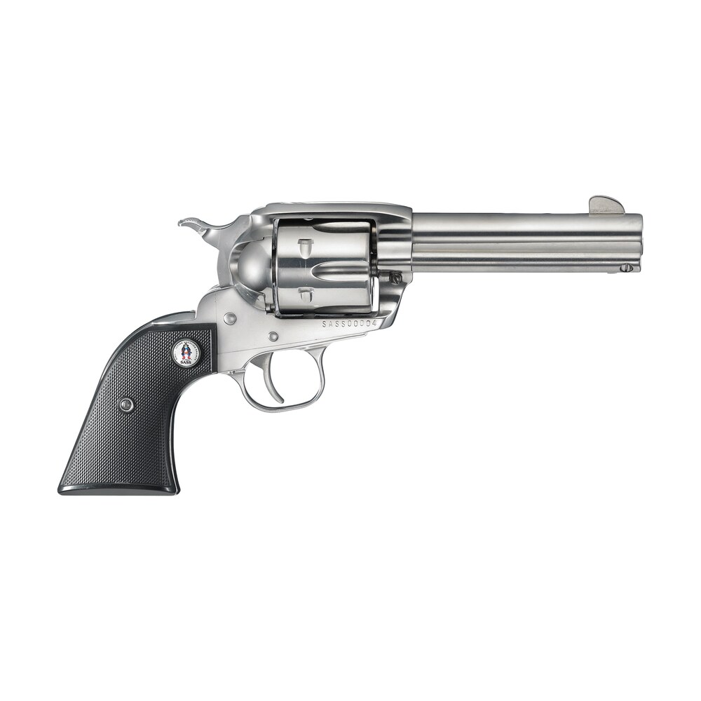 ruger 5133 vaquero sass 357 mag 6rd 4.62" high gloss steel barrel, cylinder & frame, black checkered polymer grip, transfer bar safety, montado hammer (2 of2) Ruger 5133 Vaquero SASS 357 Mag 6rd 4.62" High Gloss Steel Sports South item 60758