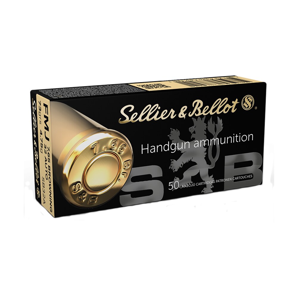 sellier & bellot sb32a handgun 32acp 73gr full metal jacket 50 per box/40 case Sellier & Bellot SB32A Handgun 32ACP 73gr Full Metal Jacket 50 Per Box/40 Case Sports South item 61878