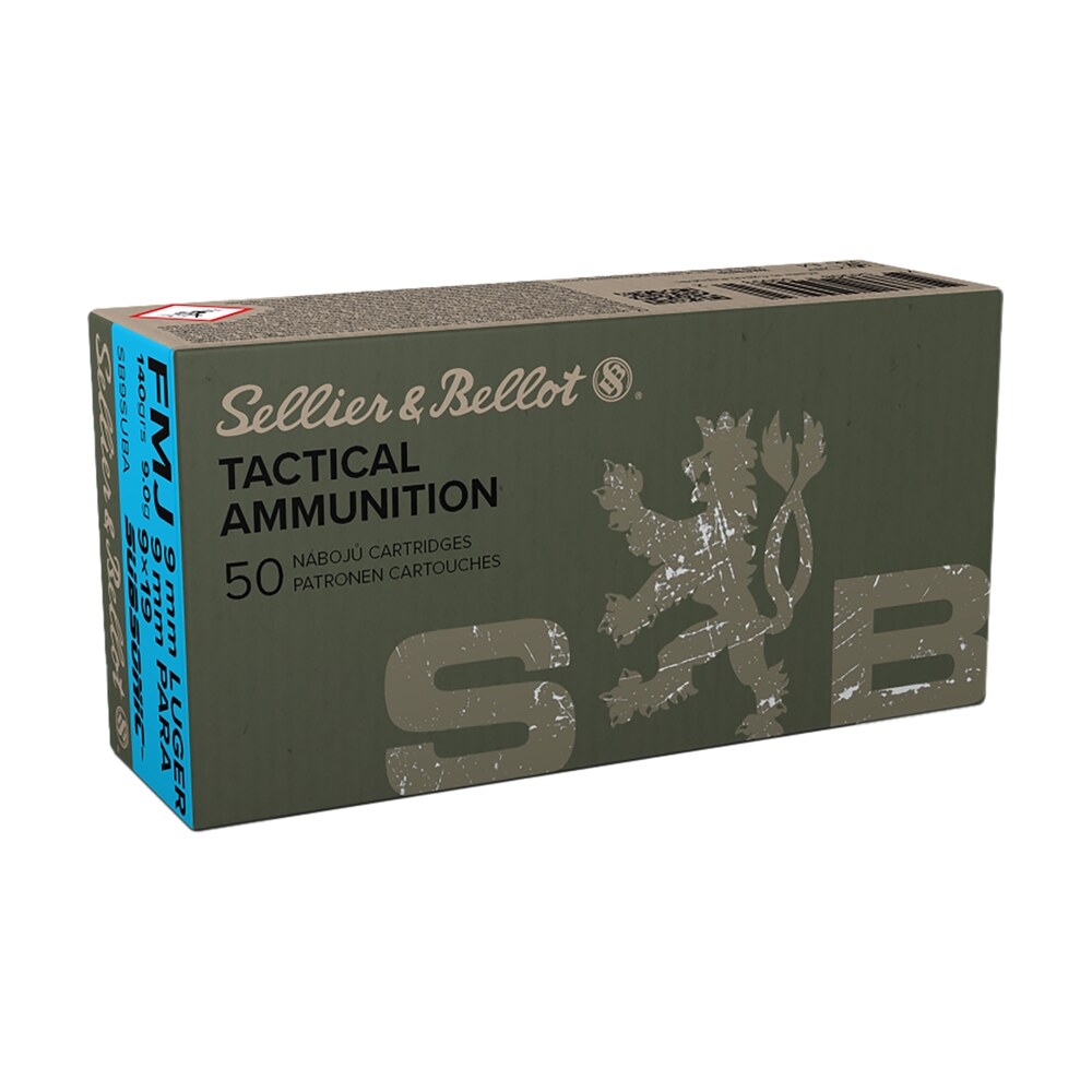 sellier & bellot sb9suba handgun 9mmluger subsonic 140gr full metal jacket 50 per box/20 case Sellier & Bellot SB9SUBA Handgun 9mmLuger Subsonic 140gr Full Metal Jacket 50 Per Box/20 Sports South item 61883