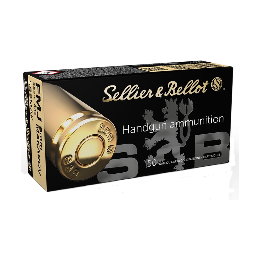sellier & bellot sb9mak handgun 9x18makarov 95gr full metal jacket 50 per box/20 case Sellier & Bellot SB9MAK Handgun 9x18Makarov 95gr Full Metal Jacket 50 Per Box/20 Case Sports South item 61886