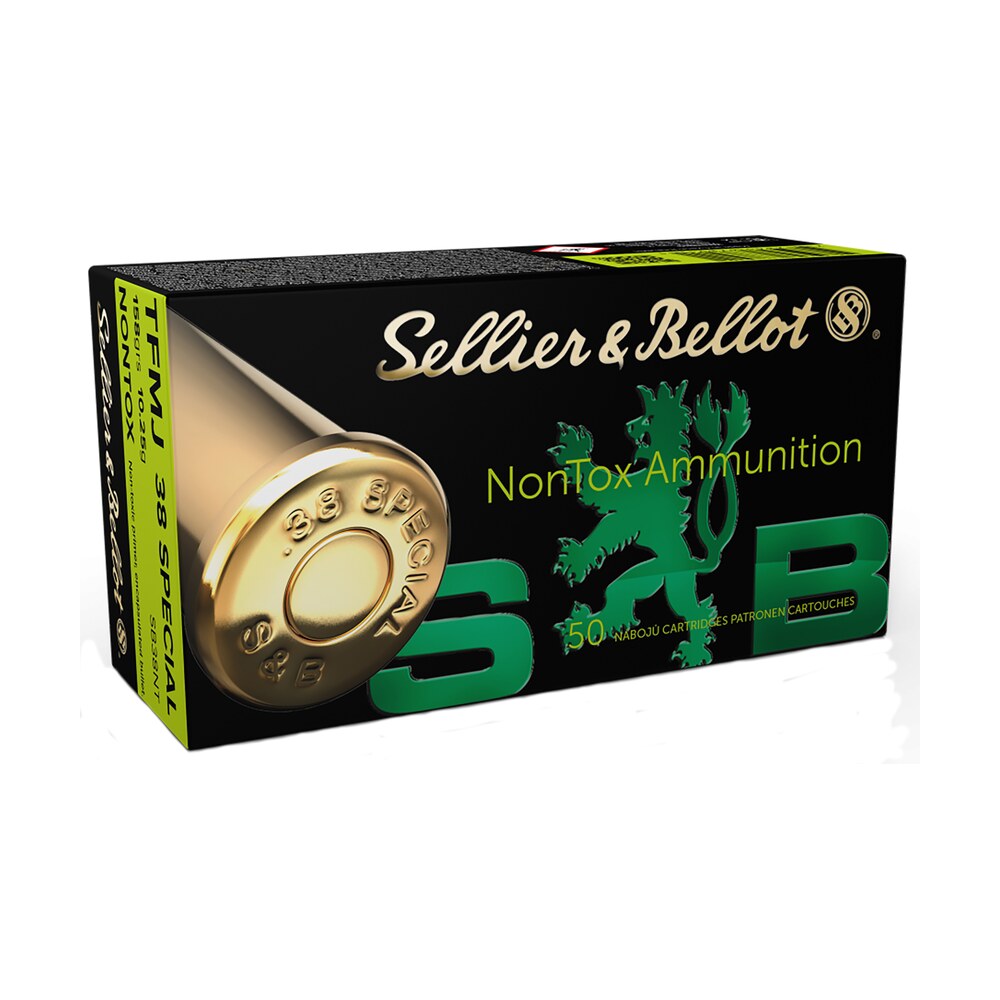 sellier & bellot sb38nt handgun non tox 38special 158gr total full metal jacket 50 per box/20 case Sellier & Bellot SB38NT Handgun Non-Tox 38Special 158gr Total Full Metal Jacket 50 Per Sports South item 61889