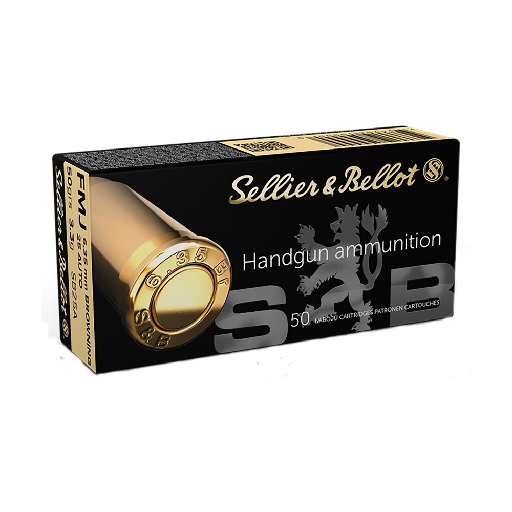 sellier & bellot sb25a handgun 25acp 50gr full metal jacket 50 per box/40 case Sellier & Bellot SB25A Handgun 25ACP 50gr Full Metal Jacket 50 Per Box/40 Case Sports South item 61901