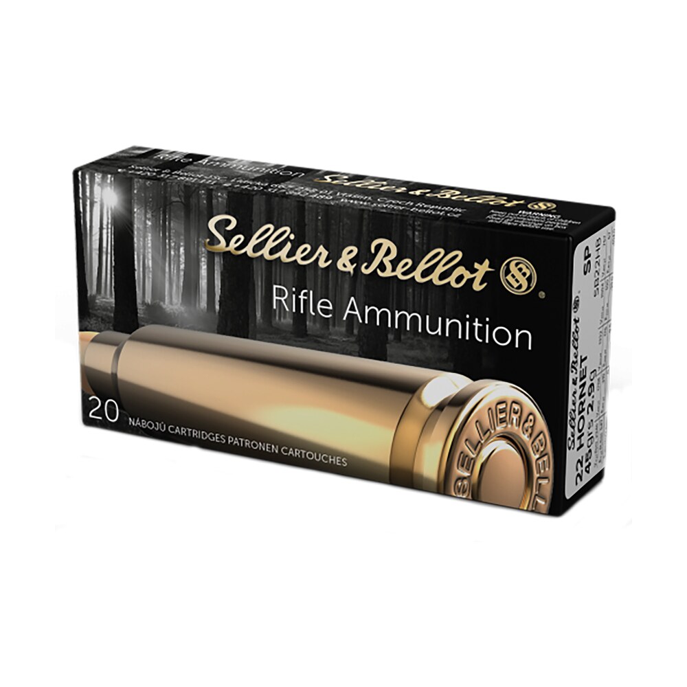 sellier & bellot sb22hb rifle 22hornet 45gr soft point 20 per box/90 case Sellier & Bellot SB22HB Rifle 22Hornet 45gr Soft Point 20 Per Box/90 Case Sports South item 61903