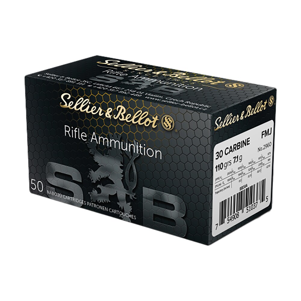 sellier & bellot sb30a rifle 30carbine 110gr full metal jacket 50 per box/20 case Sellier & Bellot SB30A Rifle 30Carbine 110gr Full Metal Jacket 50 Per Box/20 Case Sports South item 61925