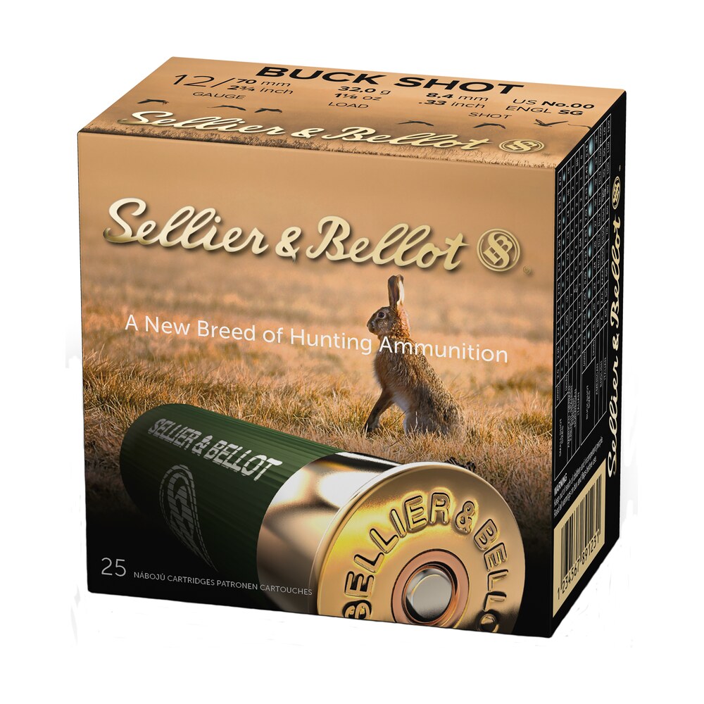 sellier & bellot sb12bsg hunting 12gauge 2.75" 9pellets 1 1/8oz 00buck shot 25 box/10 case Sellier & Bellot SB12BSG Hunting 12Gauge 2.75" 9Pellets 1 1/8oz 00Buck Shot 25 Box/10 Case Sports South item 61962