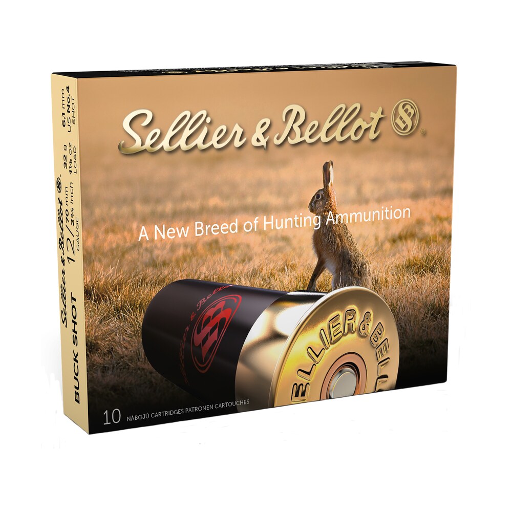 sellier & bellot sb12bsh hunting 12gauge 2.75" 21pellets 1 1/8oz 4buck shot 10 box/25 case Sellier & Bellot SB12BSH Hunting 12Gauge 2.75" 21Pellets 1 1/8oz 4Buck Shot 10 Box/25 Case Sports South item 61964