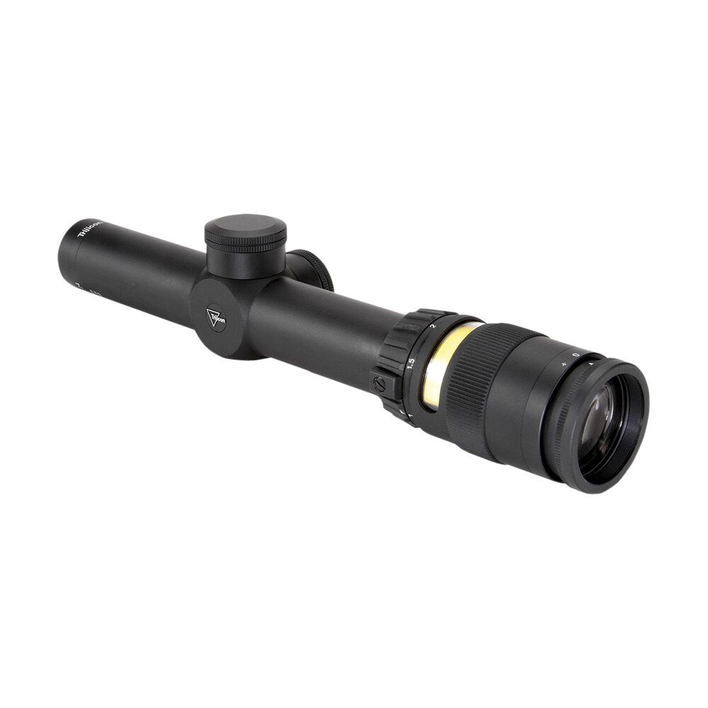 trijicon 200052 accupoint black hardcoat anodized 1 4x 24mm 30mm tube illuminated amber triangle post reticle Trijicon 200052 AccuPoint Black Hardcoat Anodized 1-4x 24mm 30mm Tube Illuminated Amber Sports South item 62171