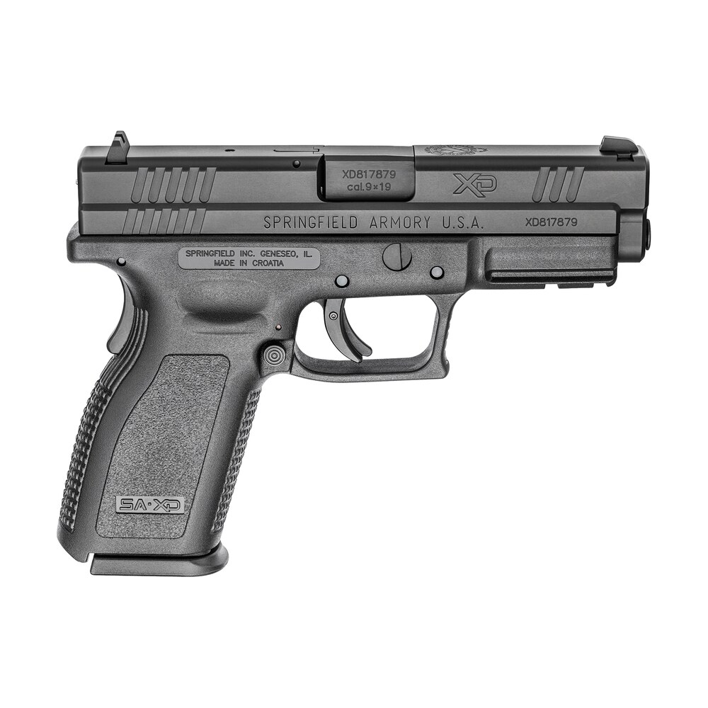 springfield armory xd9101 xd service *ca compliant 9mm luger 10+1 4" black melonite steel barrel & serrated slide, black polymer frame w/picatinny rail, black polymer grip Springfield Armory XD9101 XD Service *CA Compliant 9mm Luger 10+1 4" Black Melonite Steel Sports South item 62186