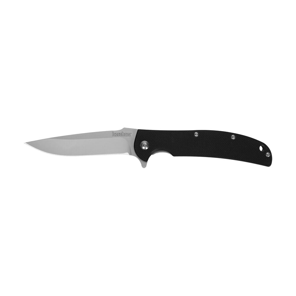kershaw 3410 chill 3.10" folding drop point plain bead blasted 8cr13mov ss blade black g10 handle includes pocket clip Kershaw 3410 Chill 3.10" Folding Drop Point Plain Bead Blasted 8Cr13MoV SS Blade Black G10 Sports South item 62842