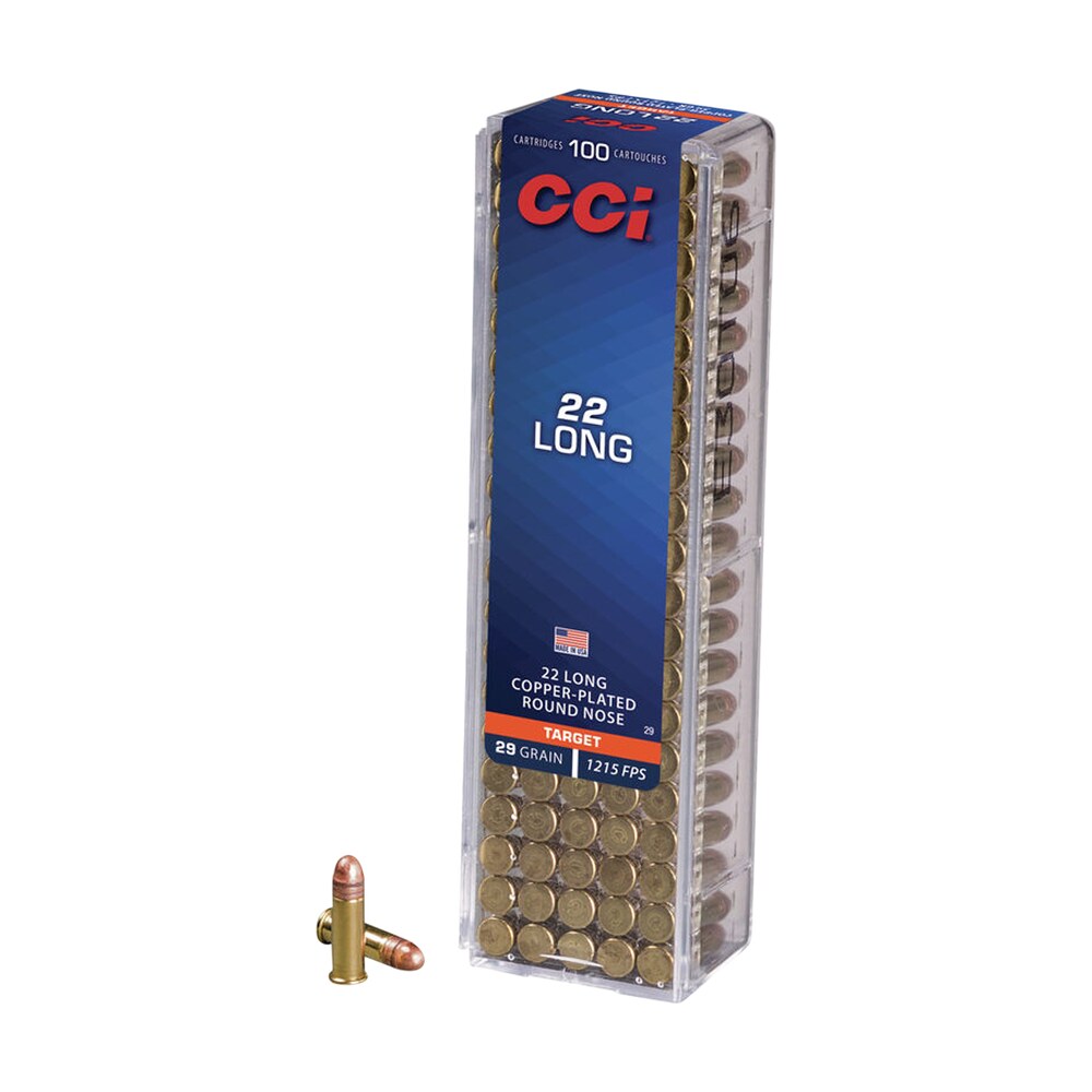 cci 0029 target rimfire 22long 29gr copper plated round nose 100 per box/50 case CCI 0029 Target Rimfire 22Long 29gr Copper Plated Round Nose 100 Per Box/50 Case Sports South item 63203