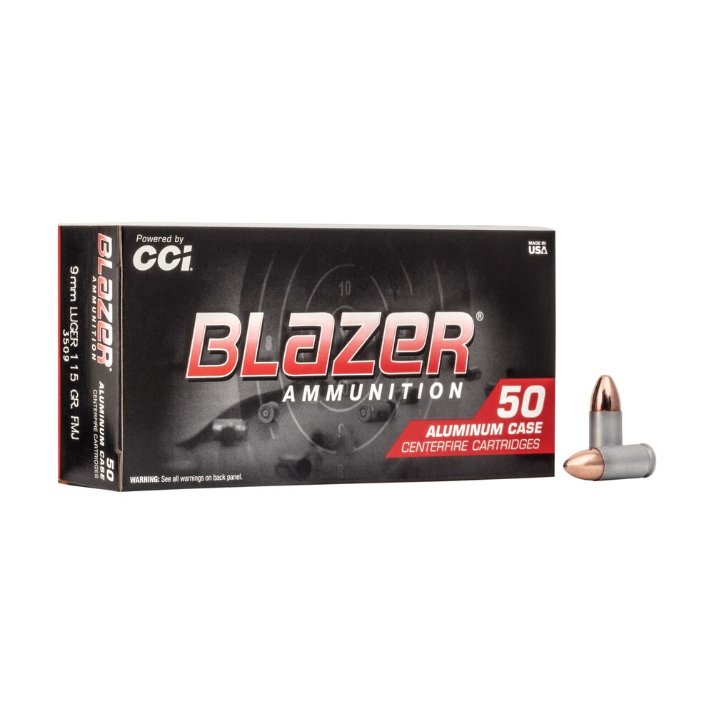 cci 3509 blazer handgun 9mmluger 115gr full metal jacket 50 per box/20 case CCI 3509 Blazer Handgun 9mmLuger 115gr Full Metal Jacket 50 Per Box/20 Case Sports South item 63219