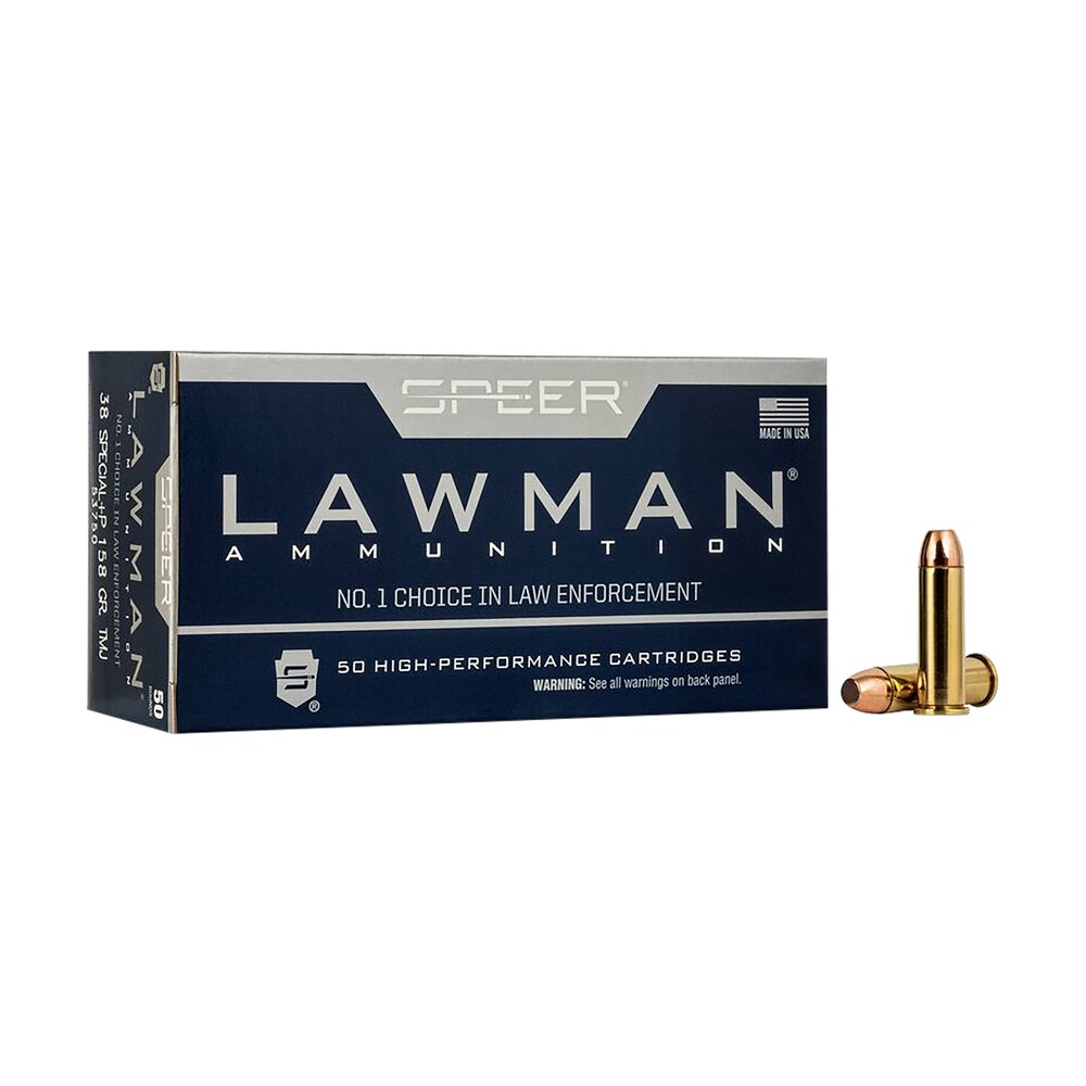 speer 53750 lawman 38special+p 158gr total metal jacket round nose 50 per box/20 case Speer 53750 Lawman 38Special+P 158gr Total Metal Jacket Round Nose 50 Per Box/20 Case Sports South item 63247