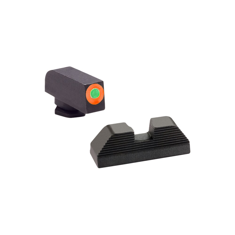 ameriglo gl436 protector sight set for glock green tritium orange outline front sight black serrated rear sight AmeriGlo GL436 Protector Sight Set for Glock Green Tritium Orange Outline Front Sight-Black Sports South item 6331