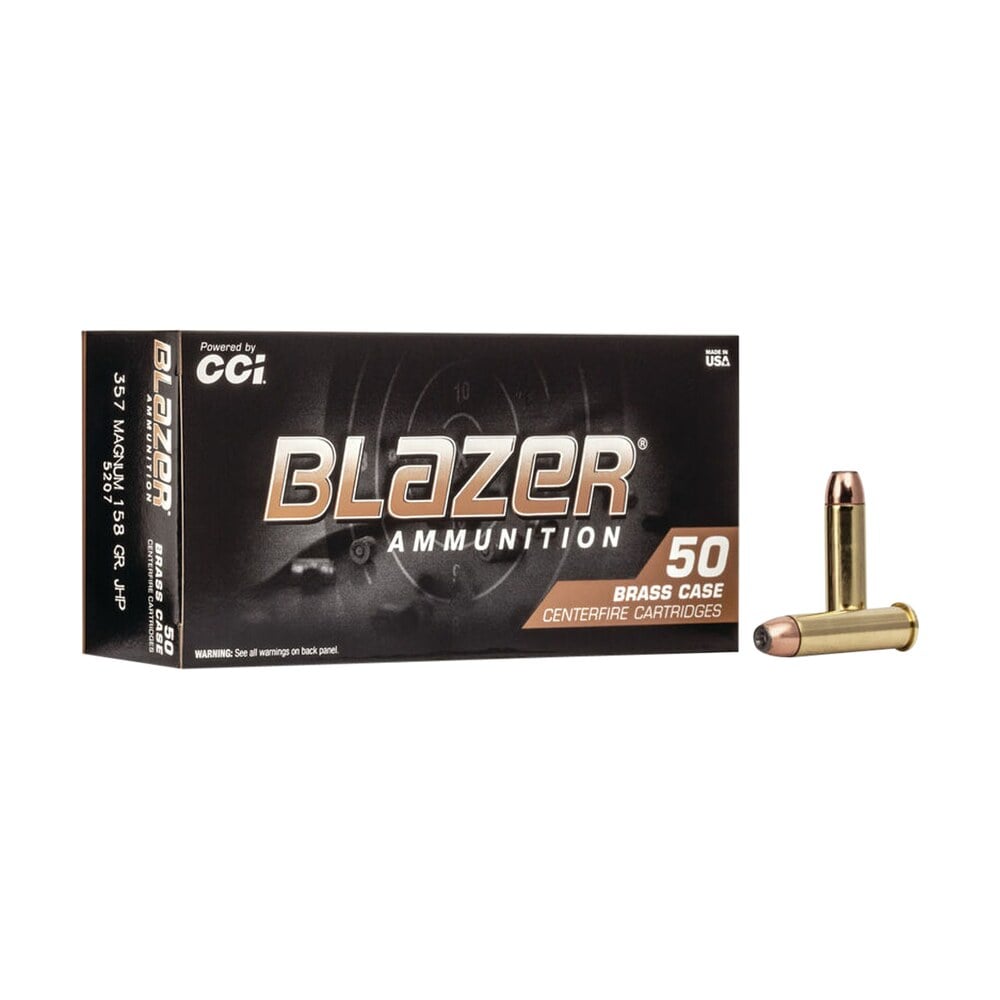 cci 5207 blazer brass handgun 357mag 158gr jacketed hollow point 50 per box/20 case CCI 5207 Blazer Brass Handgun 357Mag 158gr Jacketed Hollow Point 50 Per Box/20 Case Sports South item 63383