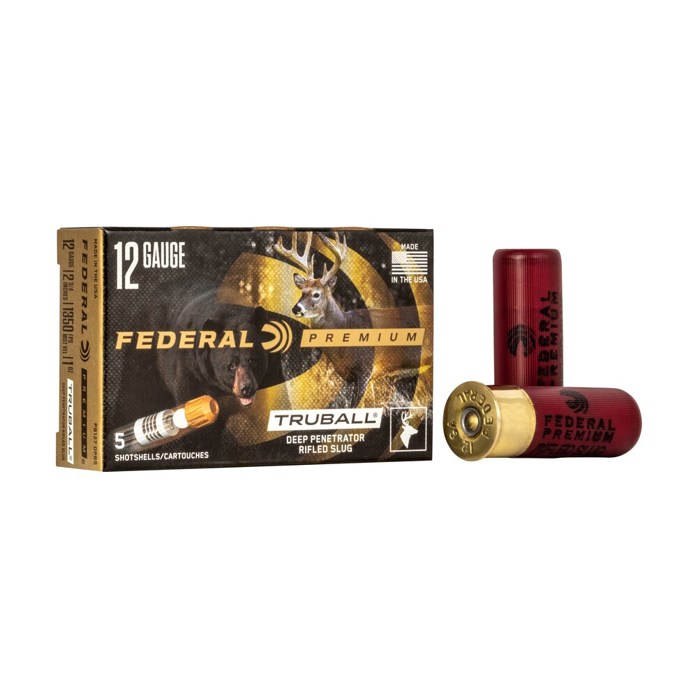 federal pb127dprs premium vital shok truball deep penetrator 12gauge 2.75" 1oz rifledslug shot 5 per box/50 case Federal PB127DPRS Premium Vital-Shok TruBall Deep Penetrator 12Gauge 2.75" 1oz RifledSlug Shot Sports South item 63488