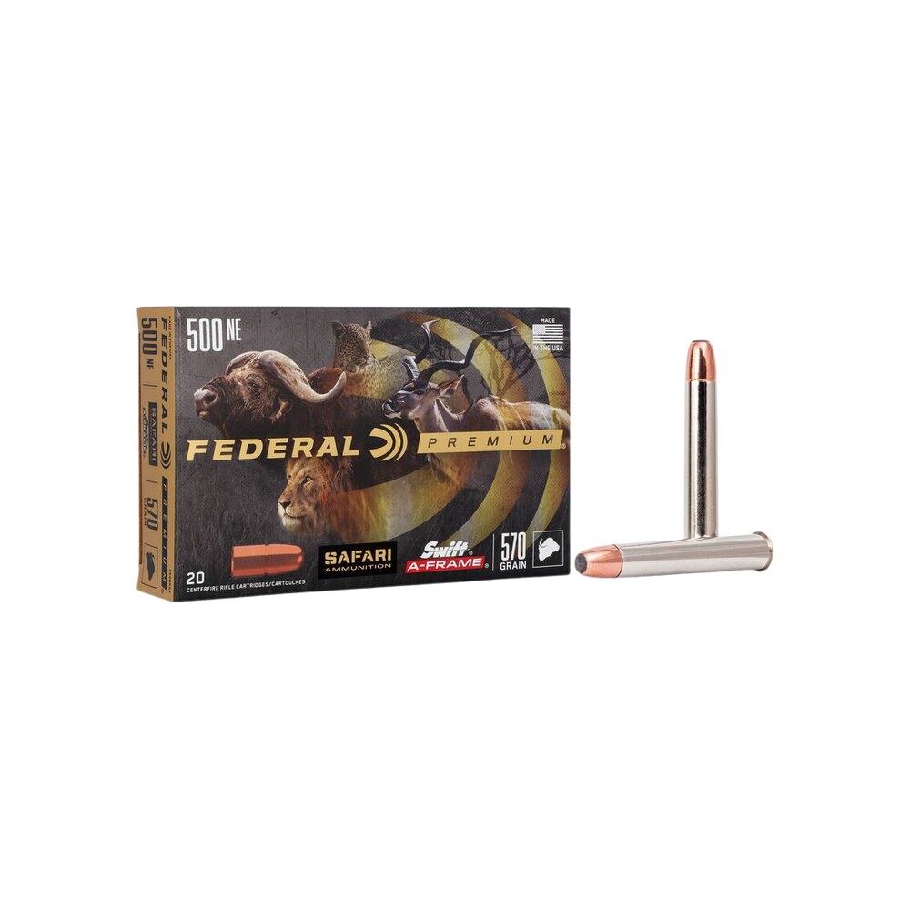 federal p500nsa premium safari cape shok 500nitroexpress 570gr swift a frame 20 per box/10 case Federal P500NSA Premium Safari Cape-Shok 500NitroExpress 570gr Swift A Frame 20 Per Box/10 Case Sports South item 63668