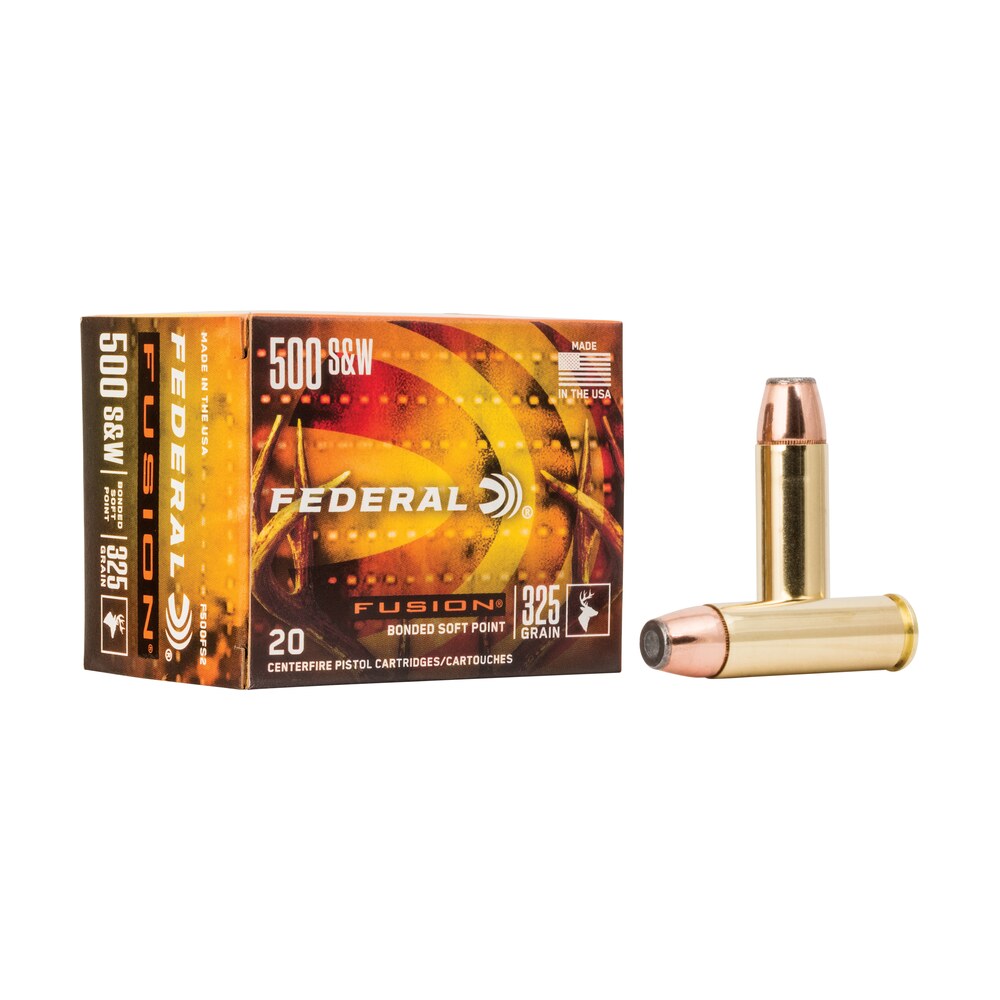 federal f500fs2 fusion handgun 500s&w mag 325gr fusion soft point 20 per box/10 case Federal F500FS2 Fusion Handgun 500S&W Mag 325gr Fusion Soft Point 20 Per Box/10 Case Sports South item 63690