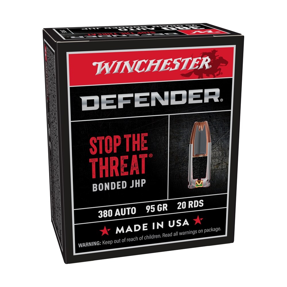 winchester ammo s380pdb defender 380acp 95gr bonded jacket hollow point 20 per box/10 case Winchester Ammo S380PDB Defender 380ACP 95gr Bonded Jacket Hollow Point 20 Per Box/10 Case Sports South item 63779