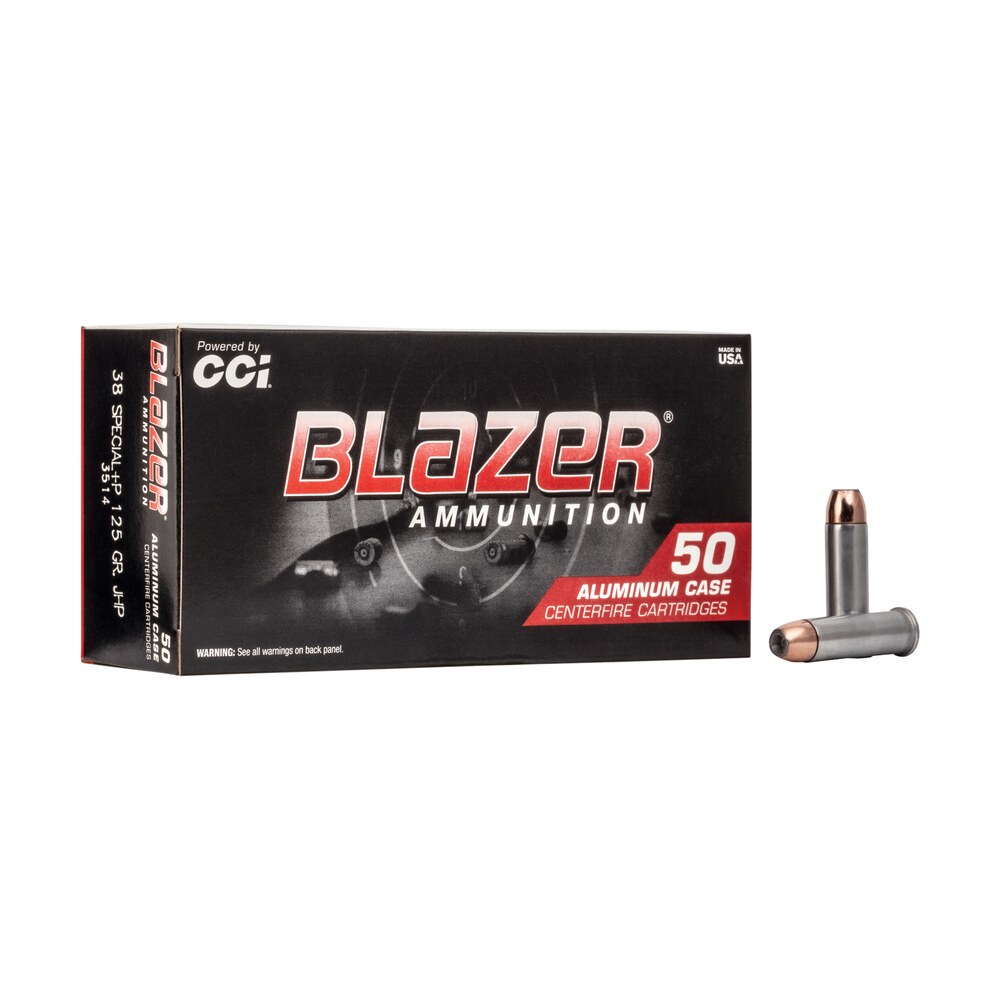 cci 3514 blazer handgun 38special +p 125gr jacketed hollow point 50 per box/20 case CCI 3514 Blazer Handgun 38Special +P 125gr Jacketed Hollow Point 50 Per Box/20 Case Sports South item 63818