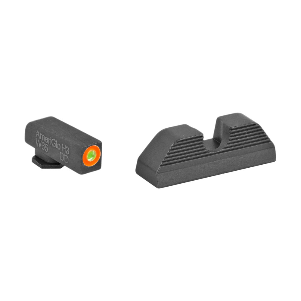 ameriglo gl353 protector sight set for glock green tritium orange outline front sight black serrated rear sight AmeriGlo GL353 Protector Sight Set for Glock Green Tritium Orange Outline Front Sight-Black Sports South item 6413