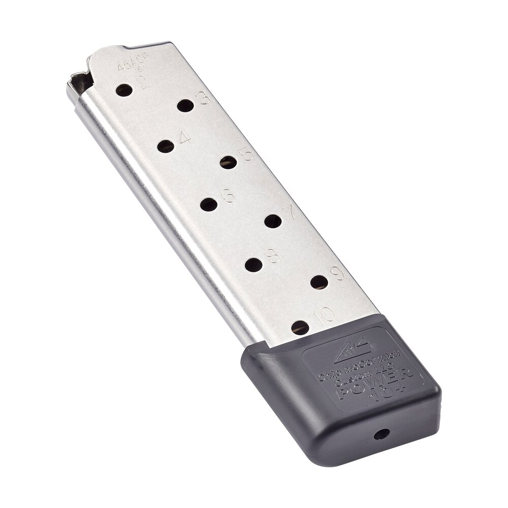 cmc products 12150 power mag plus 10rd 45 acp fits 1911 government stainless steel w/ black base pad CMC Products 12150 Power Mag Plus 10rd 45 ACP Sports South item 64293