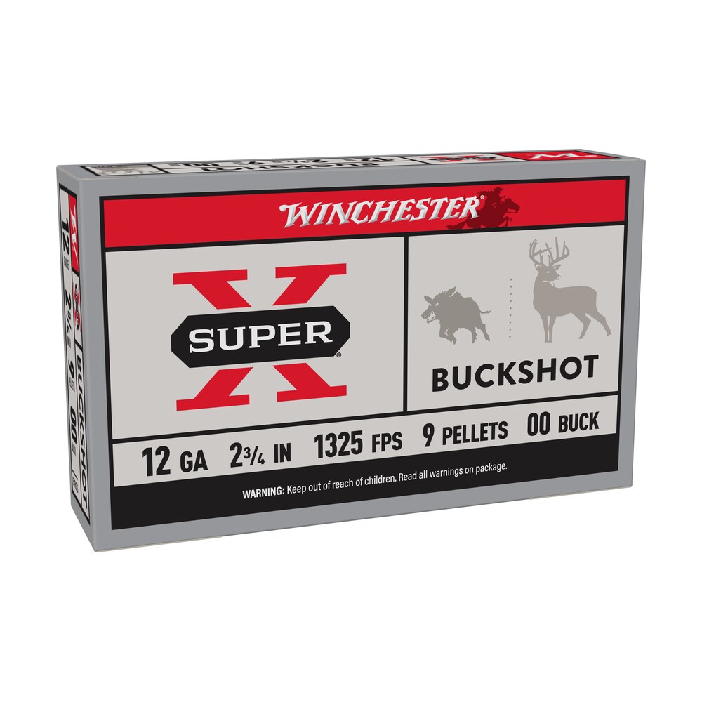 winchester ammo xb1200 super x 12gauge 2.75" 9pellets 00buck shot 5 per box/50 case Winchester Ammo XB1200 Super X 12Gauge 2.75" 9Pellets 00Buck Shot 5 Per Box/50 Case Sports South item 65079