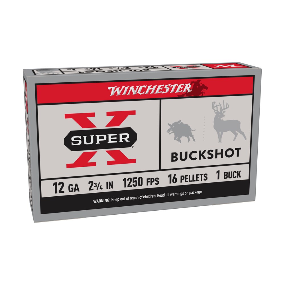 winchester ammo xb121 super x 12gauge 2.75" 1buck shot 5 per box/50 case Winchester Ammo XB121 Super X 12Gauge 2.75" 1Buck Shot 5 Per Box/50 Case Sports South item 65081